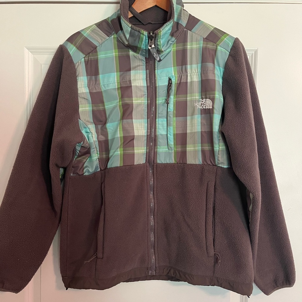 The North Face Women’s Plaid Fleece Jacket - Green and Brown